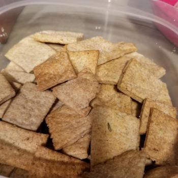 Bruce Rosemary Garlic Whole Wheat Crackers first slice