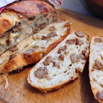 Emerson Sausage Bread first slice