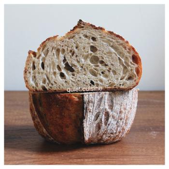 Hélène Sourdough bread first slice